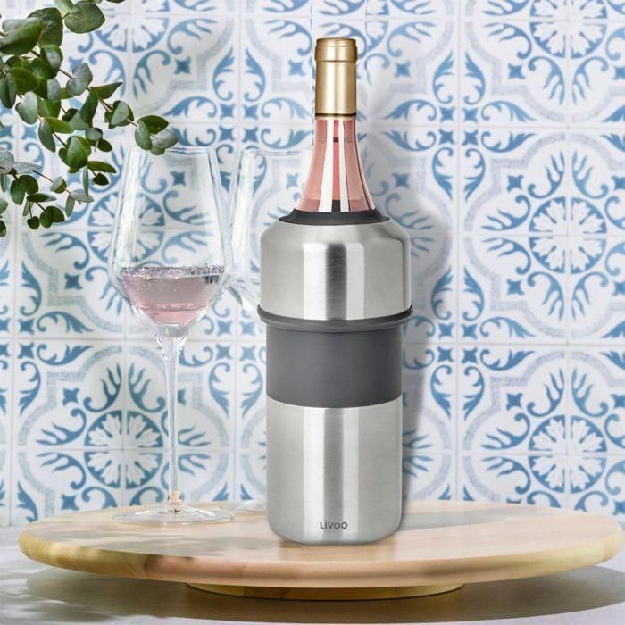 Livoo GS158 Enfriador de Botellas de Acero Inoxidable y Silicona, 11,5 cm de diámetro 1 Livoo GS158 Enfriador de Botellas de Acero Inoxidable y Silicona, 11,5 cm de diámetro 1