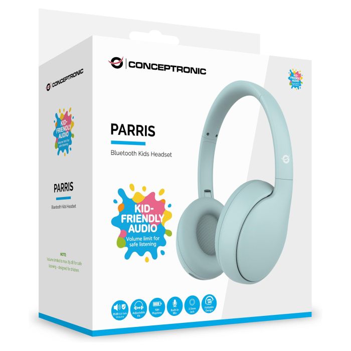 Conceptronic PARRIS04B Headset Niños Bluetooth 6.0 Inalámbrico, 10h Batería, Micrófono 85dB, Ligero 170g, Azul, Auriculares Diadema Plegables para Llamadas/Música 3 Conceptronic PARRIS04B Headset Niños Bluetooth 6.0 Inalámbrico, 10h Batería, Micrófono 85dB, Ligero 170g, Azul, Auriculares Diadema Plegables para Llamadas/Música 3