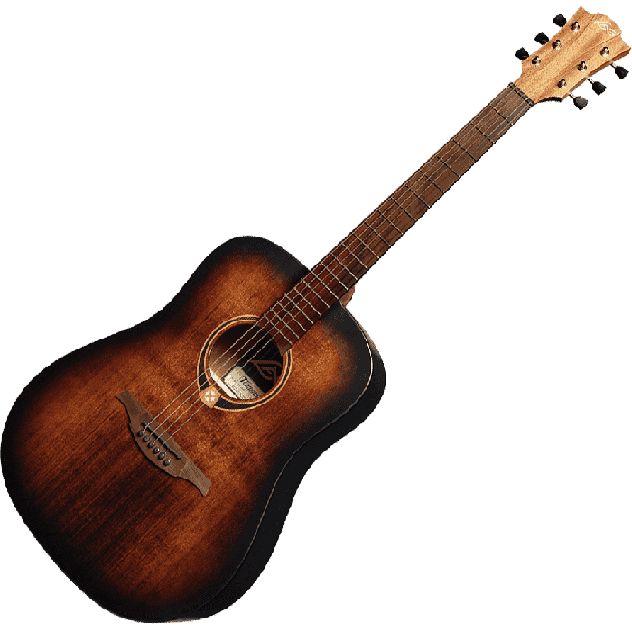 LAG Guitarra Acústica Folk Dreadnought Tramontane 70 - Tapa Maciza Abeto Engelmann, Cuerpo Sapelli, Acabado Satinado Burst, 6 Cuerdas 3