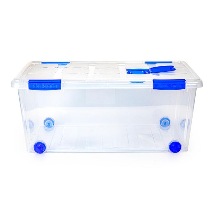 Contenedor Plastico Plasticforte N 7 Transparente Con Tapa 61 L 73x41x32 cm 2