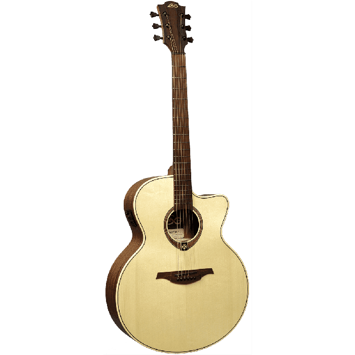 LAG Guitarra Acústica Jumbo Cutaway Tramontane 177 A/E Abeto Engelmann, Khaya - Natural Satinado 1