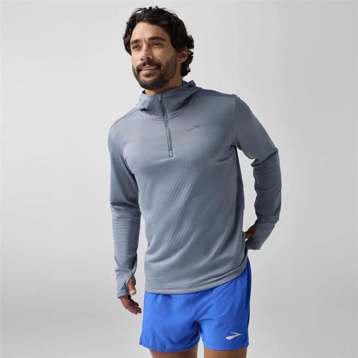 Sudadera con Capucha Hombre Brooks Notch Thermal 3.0 Gris claro 46 2/3 4