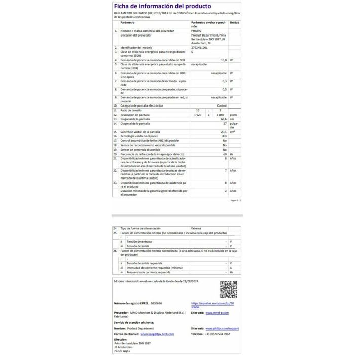 Philips 27E2N1100L Monitor VA de 27 pulgadas, Full HD (1920x1080), 75Hz, HDMI, D-Sub, negro 4 Philips 27E2N1100L Monitor VA de 27 pulgadas, Full HD (1920x1080), 75Hz, HDMI, D-Sub, negro 4