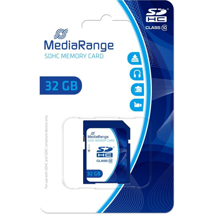 MediaRange MR964 Tarjeta de Memoria 32GB SDHC Clase 10 Azul 45 MB/s 1 MediaRange MR964 Tarjeta de Memoria 32GB SDHC Clase 10 Azul 45 MB/s 1