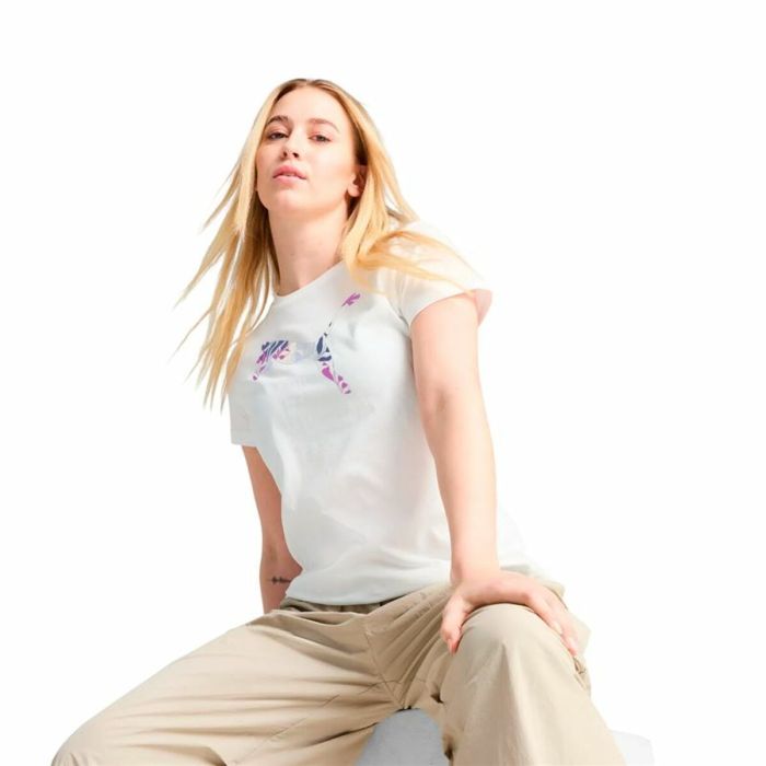 Camiseta de Manga Corta Mujer Puma Graphics Floral Blanco (M) 2