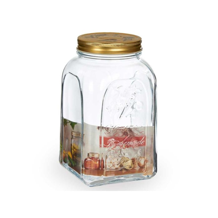 Tarro Homemade Pasabahce Vidrio y Metal Transparente/Oro 1500 ml 10.7x19.3x10.7 cm (Set de 12) 2