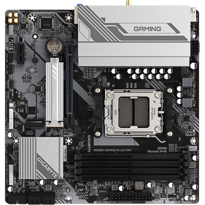 GIGABYTE B650M GAMING PLUS WiFi Placa Base AMD B650 Socket AM5 micro ATX DDR5 8000MHz WiFi 6E 2.5GbE LAN PCIe 4.0 M.2 4 GIGABYTE B650M GAMING PLUS WiFi Placa Base AMD B650 Socket AM5 micro ATX DDR5 8000MHz WiFi 6E 2.5GbE LAN PCIe 4.0 M.2 4