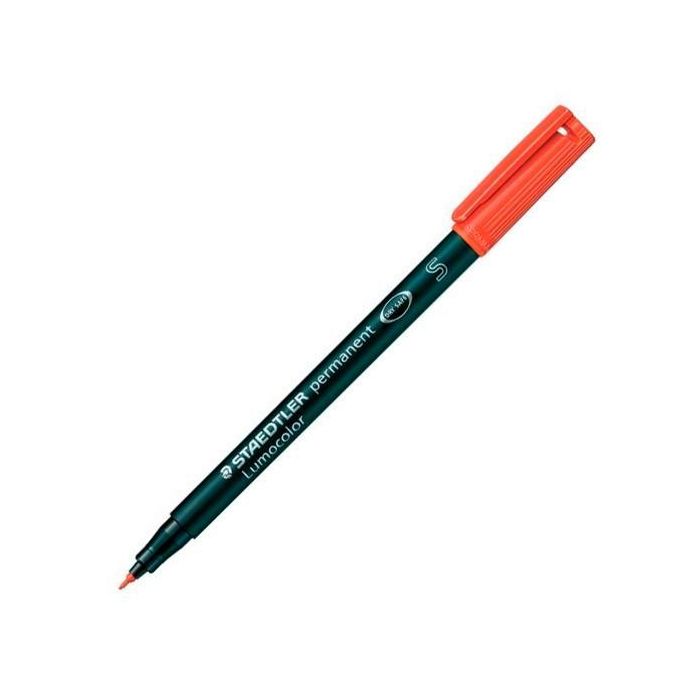 Staedtler Rotulador Permanente Lumocolor 313-2 S Rojo - Punta Súper Fina, Tinta Resistente al Agua y Luz, 10 Unidades (10 Unidades)