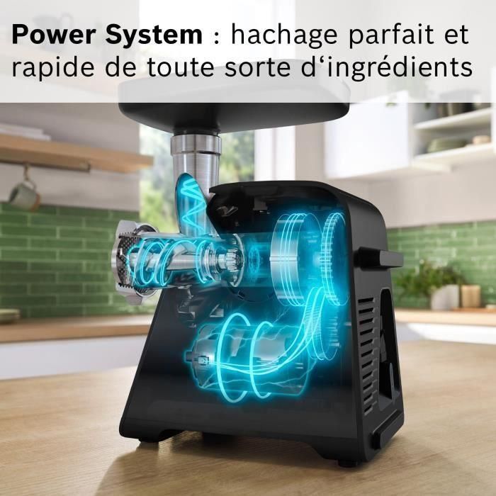 Picadora de carne BOSCH Serie 6 MFWS640B - 500 W - 3,5 kg/min - 3 rejillas de picado - Negra 3 Picadora de carne BOSCH Serie 6 MFWS640B - 500 W - 3,5 kg/min - 3 rejillas de picado - Negra 3