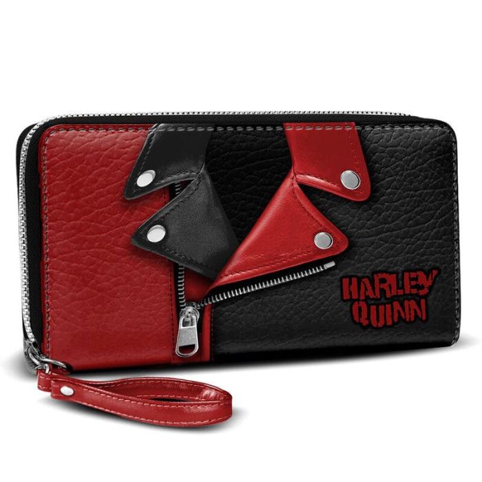 DC Comics Harley Quinn Billetero Essential Jacket Negro - 12 compartimentos para tarjetas, monedero con cremallera DC Comics Harley Quinn Billetero Essential Jacket Negro - 12 compartimentos para tarjetas, monedero con cremallera
