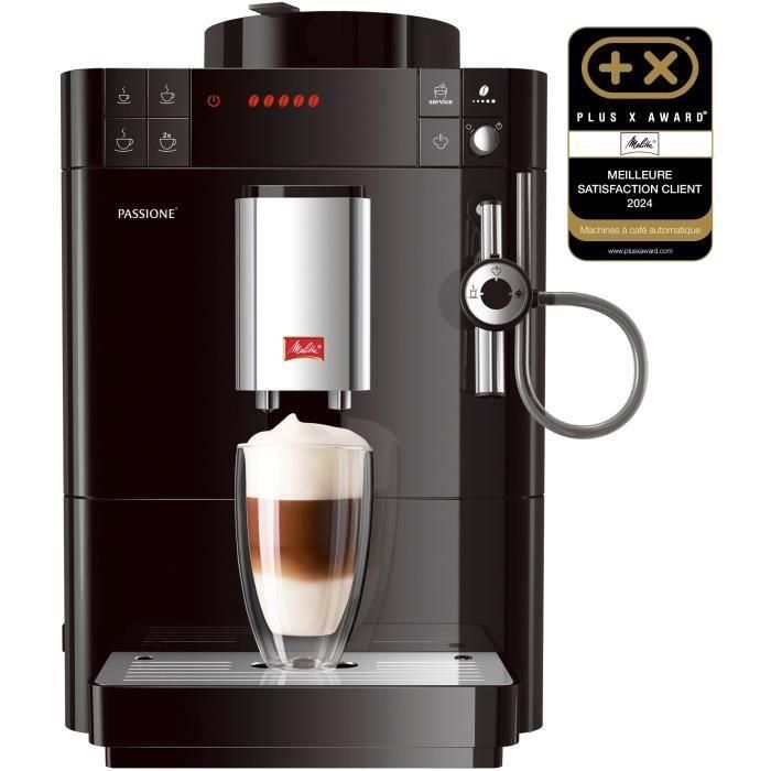 Melitta F530-102 Cafetera Caffeo Passione Negra con 5 Concentraciones de Café y Molinillo Cónico de Acero, Depósito Agua 1.2L