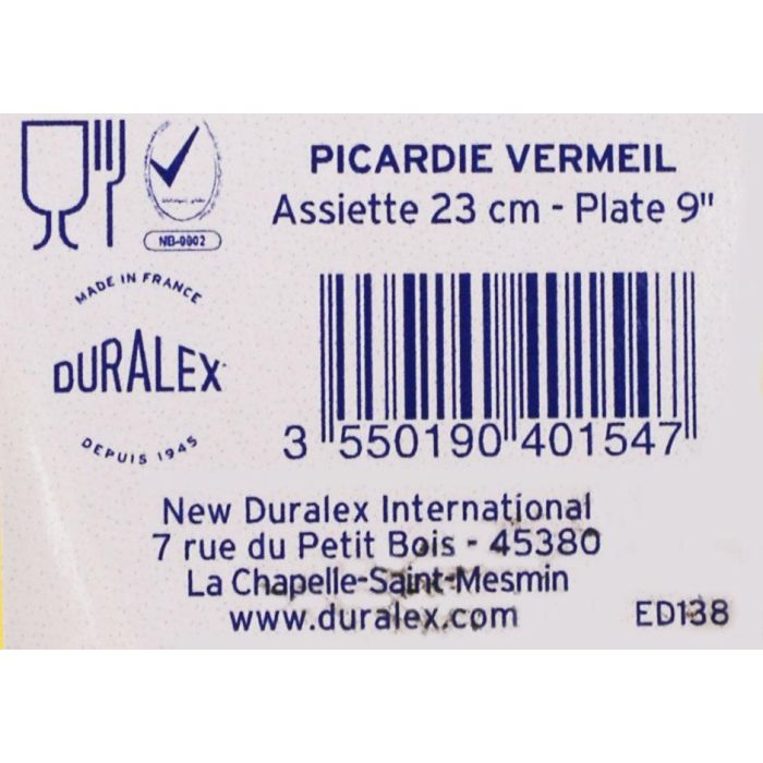 Duralex Plato Llano Ambar Colección Picardie 23 cm (48 Unidades) 4