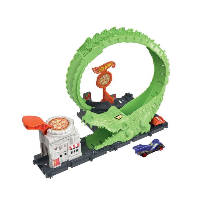 Hot Wheels City Ataque Del Cocodrilo HKX39 Conjunto de Juego con Cocodrilo Gigante y Lanzador, Hot Wheels 1