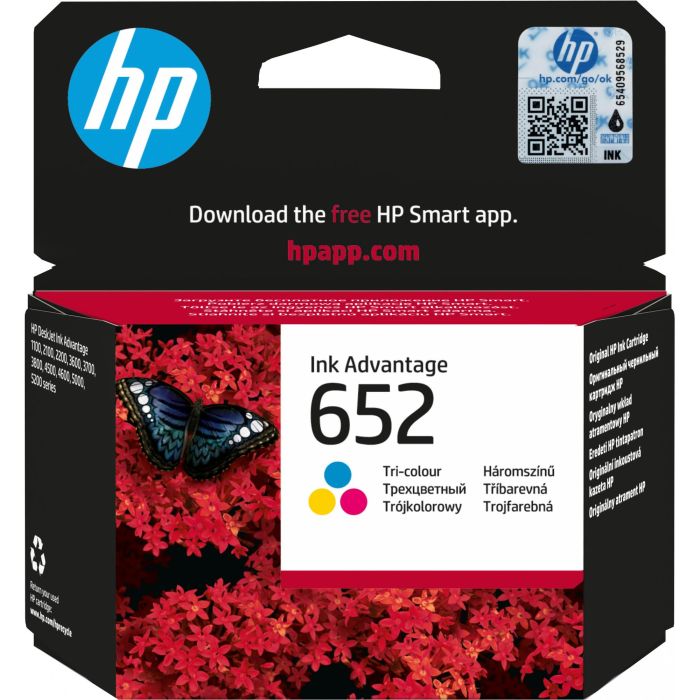HP 652 Tri-color Cartucho de Tinta Original Ink Advantage. Ideal para fotos color de calidad y documentos diarios, bajo coste.