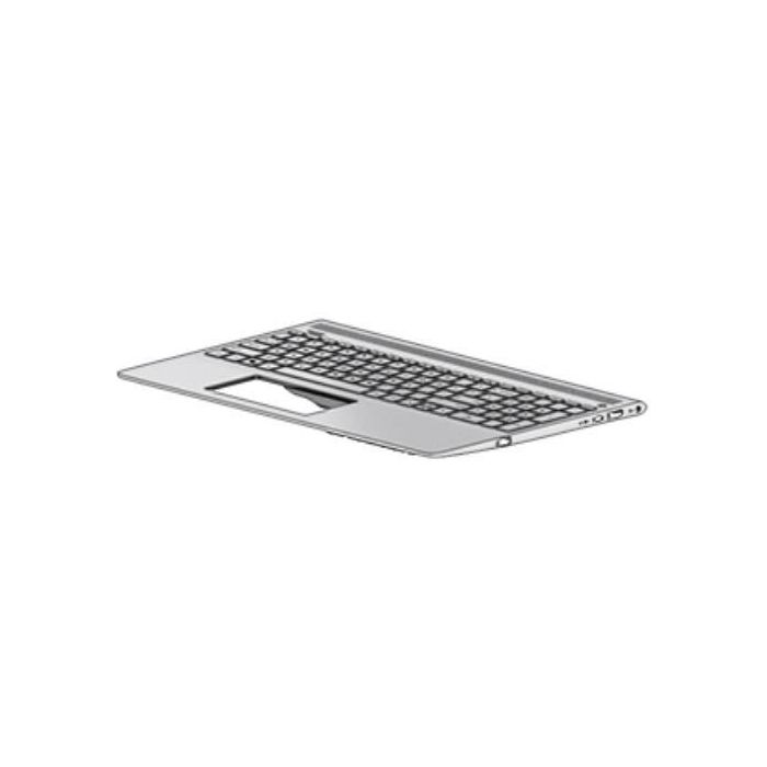 HP Keyboard/top cover with backlight (includes keyboard cable), In mineral silver finish with speaker grille in natural silver finish HP Keyboard/top cover with backlight (includes keyboard cable), In mineral silver finish with speaker grille in natural silver finish
