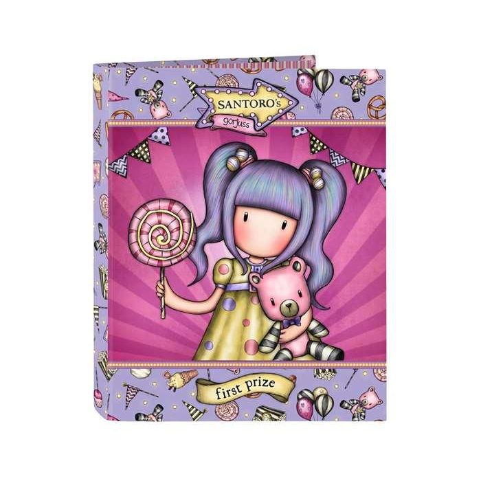 Carpeta de anillas Gorjuss First prize Lila A4 (26.5 x 33 x 4 cm)