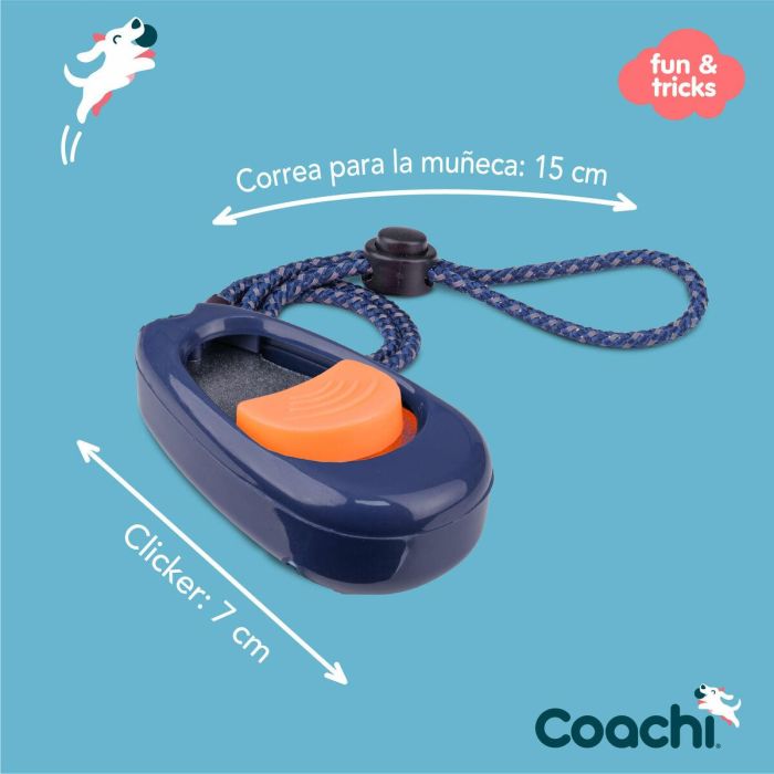 Coachi Multi-Clicker de Adiestramiento para Perros y Cachorros, Control de Volumen 3 Ajustes, Correa Muñeca Ajustable, Azul Oscuro Botón Coral 4 Coachi Multi-Clicker de Adiestramiento para Perros y Cachorros, Control de Volumen 3 Ajustes, Correa Muñeca Ajustable, Azul Oscuro Botón Coral 4