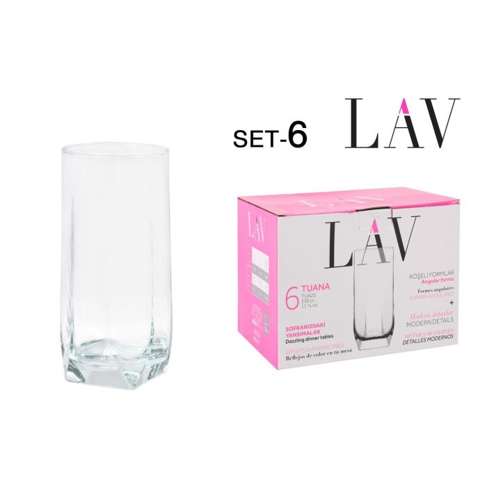Set de 6 vasos para refresco 330 cc Tua - Lav (8 Cajas) Set de 6 vasos para refresco 330 cc Tua - Lav (8 Cajas)