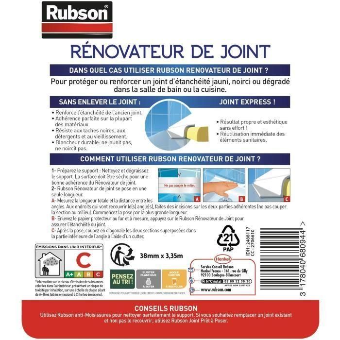 Productos de servicio SDB Healthy Rénov'Joint - RUBSON - Rollo - 38 mm x 3,35 m 1