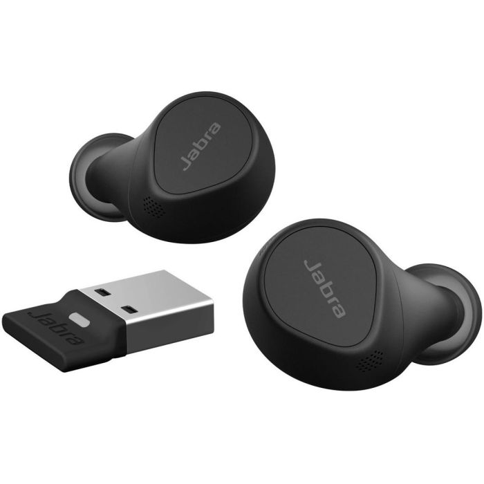 Jabra Evolve2 Buds USB-A MS Auriculares Inalámbricos TWS para Llamadas/Música con Cancelación de Ruido, Bluetooth 5.2, Carga Inalámbrica, Negro 2