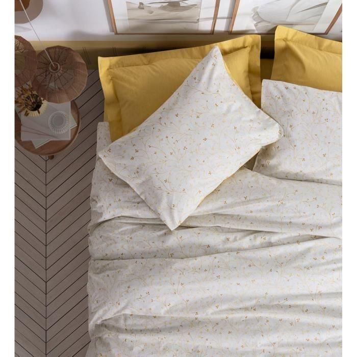 Juego de cama - 1 funda nórdica 220x240 cm + 2 fundas de almohada 60x60 cm - 100% algodón - Mostaza 2 Juego de cama - 1 funda nórdica 220x240 cm + 2 fundas de almohada 60x60 cm - 100% algodón - Mostaza 2