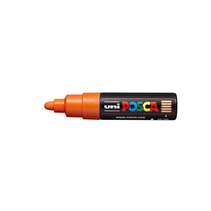 POSCA PC-7M Marcador No Permanente Punta Bala 4,5-5,5 mm Naranja, Tinta Base Agua