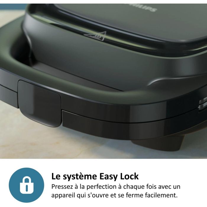 Philips Sandwichera HD2331/90 - 750 W - Placas triangulares - Negra