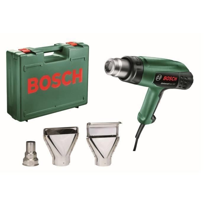Bosch Universal Heat 600 Pistola de calor con 2 boquillas adicionales, escudo térmico extraíble y calentamiento rápido