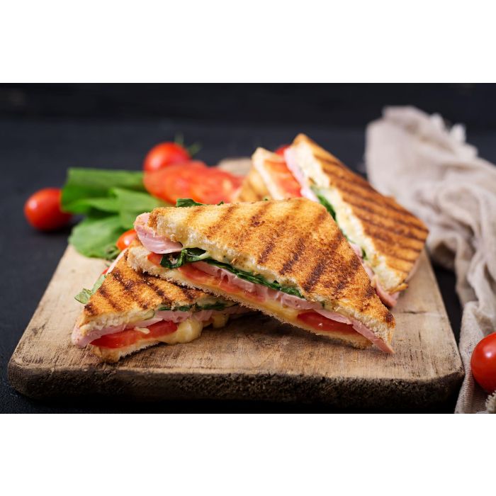 Basic Home Sandwichera Plana Blanca 700-800 W, 21.8 x 21.5 x 6.5 cm (4 Unidades)