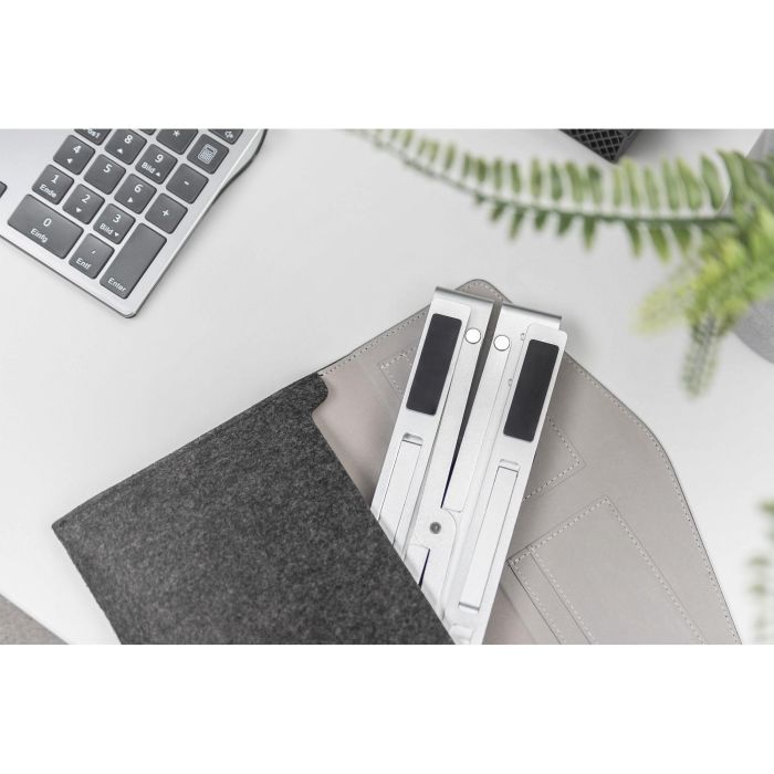Notebook-Ständer mit integriertem USB-C™ Hub 5-Port PD Ladefunktion DIGITUS Silber 3 Notebook-Ständer mit integriertem USB-C™ Hub 5-Port PD Ladefunktion DIGITUS Silber 3