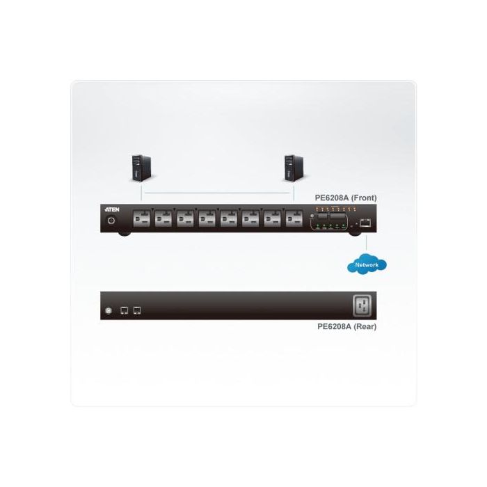 Aten PE6208G unidad de distribución de energía (PDU) 1U Negro 8 salidas AC 3 Aten PE6208G unidad de distribución de energía (PDU) 1U Negro 8 salidas AC 3
