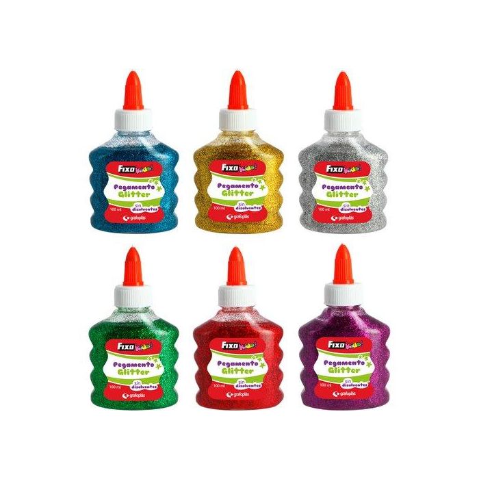 Cola Fixo Kids Glitter 100Ml Expositor De 12 (Set de 12)