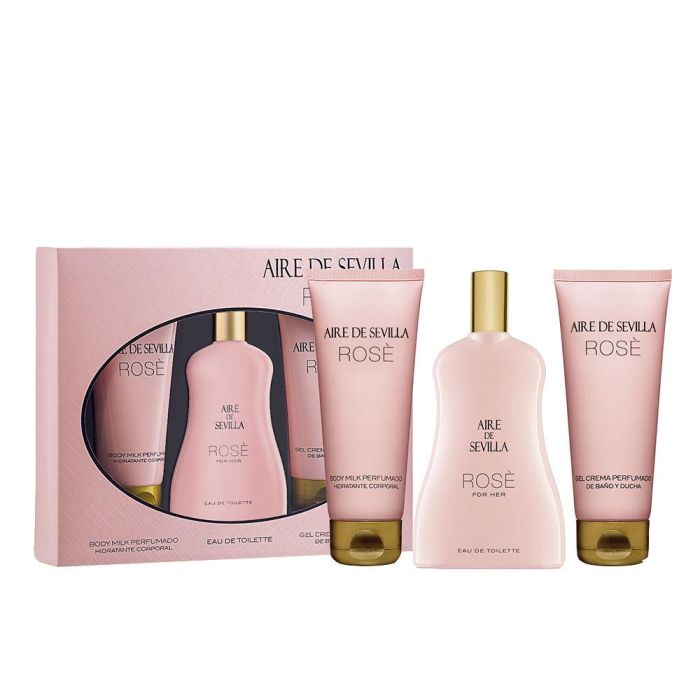 Instituto Español Set Aire De Sevilla Rose 100 mL + Body Milk 100 mL + Shower Gel 100 mL Instituto Español Set Aire De Sevilla Rose 100 mL + Body Milk 100 mL + Shower Gel 100 mL