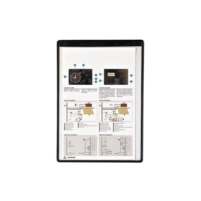 Djois Funda Magnética DIN A4 PVC Antirreflejo Negro, Pack 5 Unidades - Funda Colgante con Banda Magnética Dorsal