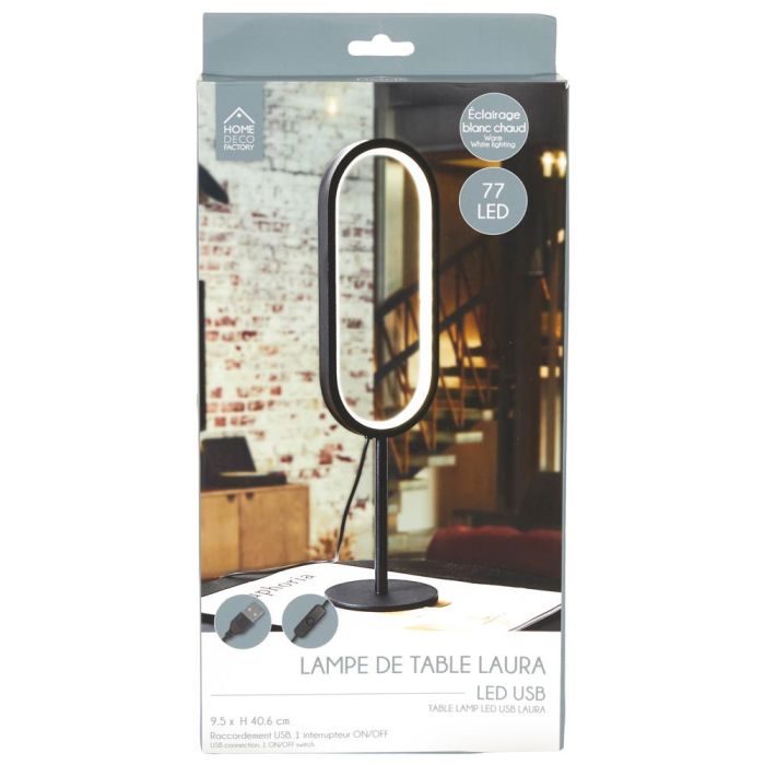 Lámpara Mesa Led Usb Laura Home Deco Factory 3
