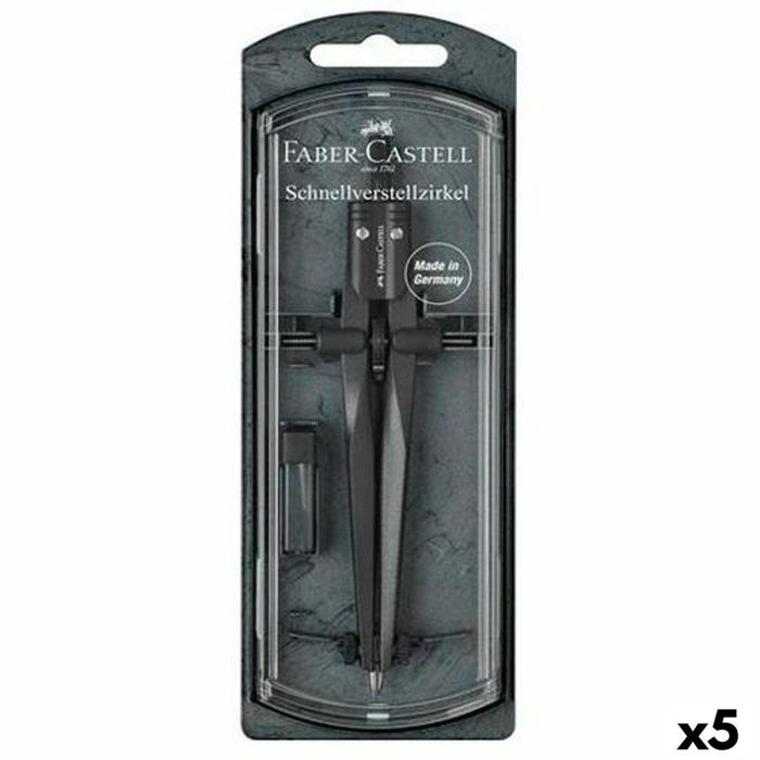 Compás Faber-Castell Negro (5 Unidades) Compás Faber-Castell Negro (5 Unidades)