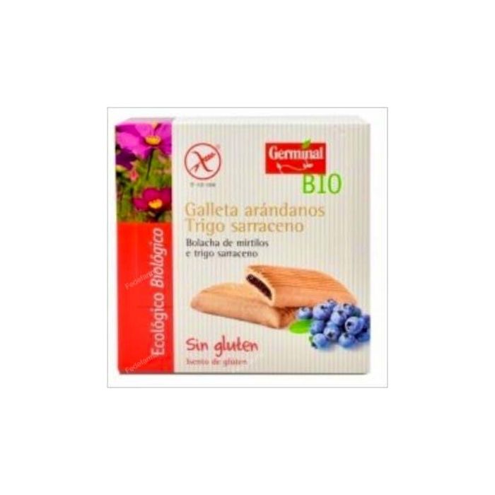 GERMINAL BIO Galletas de Arándano con Trigo Sarraceno Bio Sin Gluten 200g. Con ingredientes ecológicos, para desayuno o merienda.