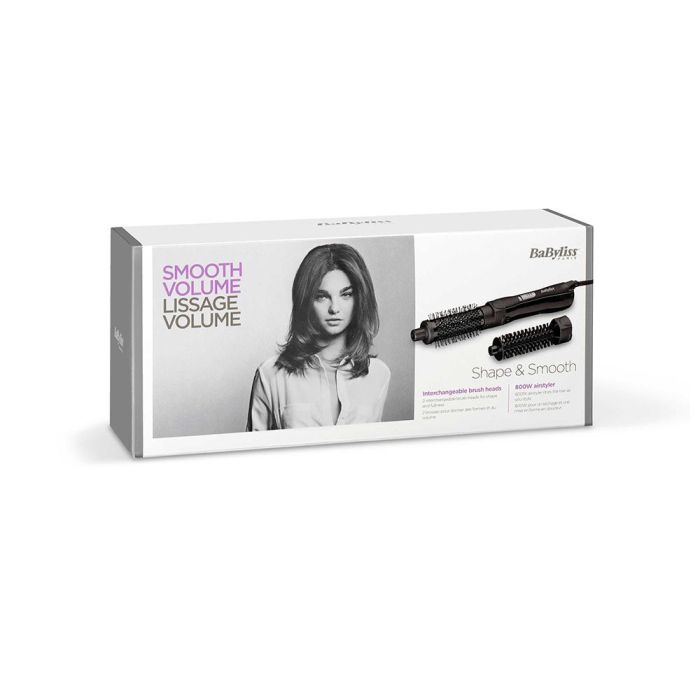 Babyliss AS82E Cepillo de Aire Eléctrico Rotatorio Shape & Smooth 800W | 2 Cabezales Intercambiables 4