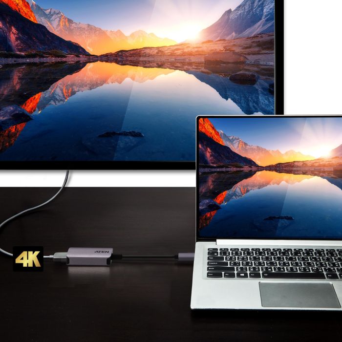 ATEN Adaptador USB-C a HDMI 4K UC3008A1 Plata, Soporta 4096 x 2160 a 60 Hz 3