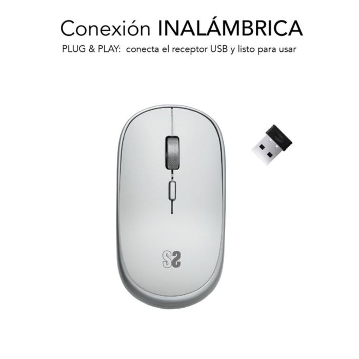 SUBBLIM Raton Wireless Mini Mouse Silver 1