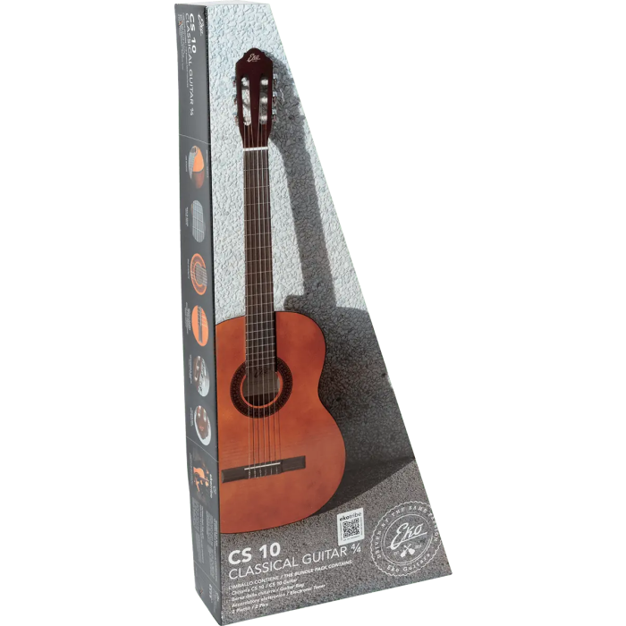 Eko Guitarra Clásica 4/4 CS-10 Studio 10 Natural Pack para Principiantes con Afinador Funda y Púas 1