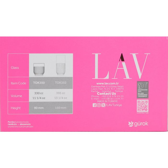 Lav Set de 6 Vasos Tokyo 330 cc (8 Cajas) 2
