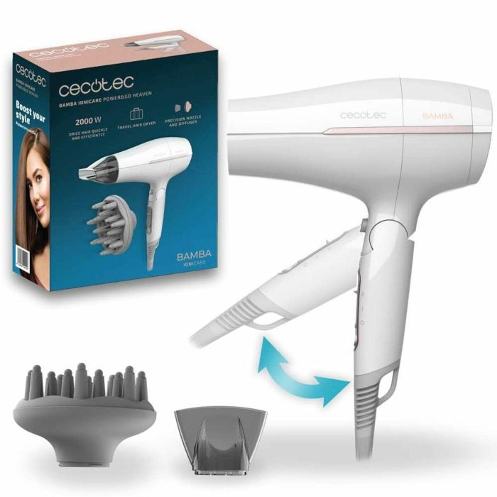Secador de Pelo Cecotec Bamba IoniCare Power&Go Heaven 2000 W Blanco