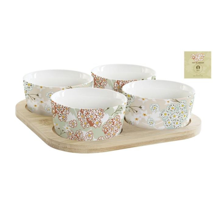 Aperitivo Tradicional DKD Home Decor Verde Beige 19.7 x 1 x 19.7 cm Set de 5