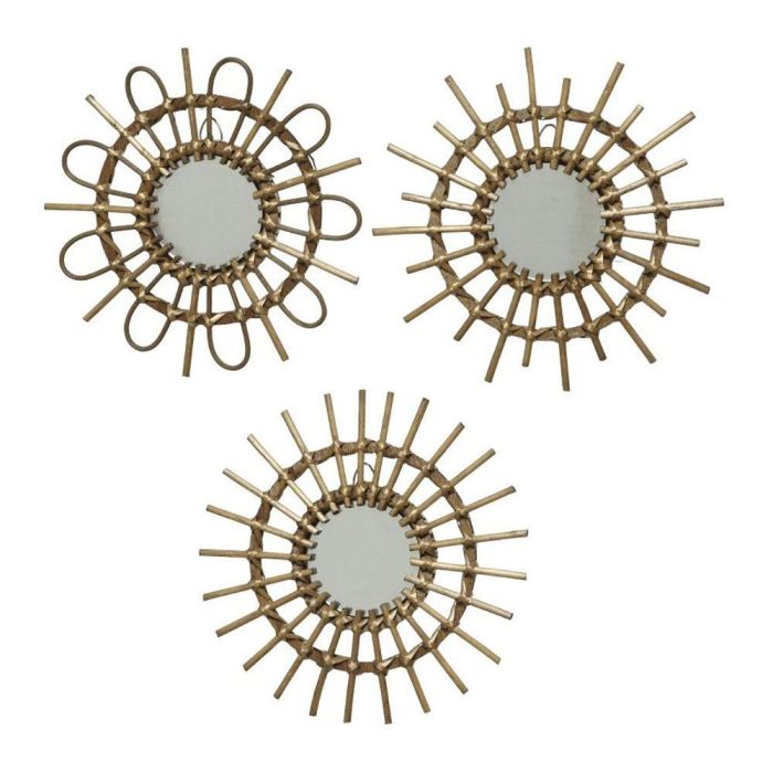 Decoris Espejo de mimbre con forma de sol, ø40 x 2,5 cm