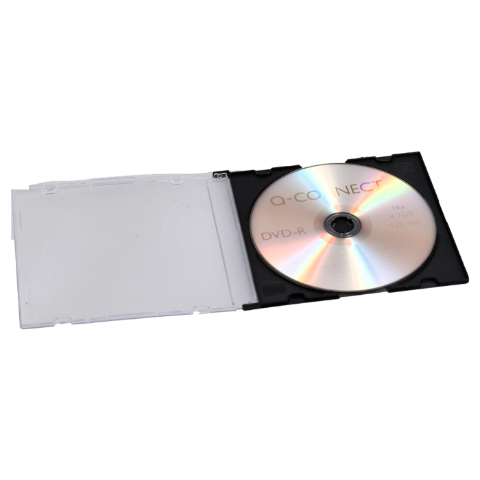Q-connect Caja CD Slim con Interior Negro Pack 25 Unidades para Almacenamiento CD/DVD 6