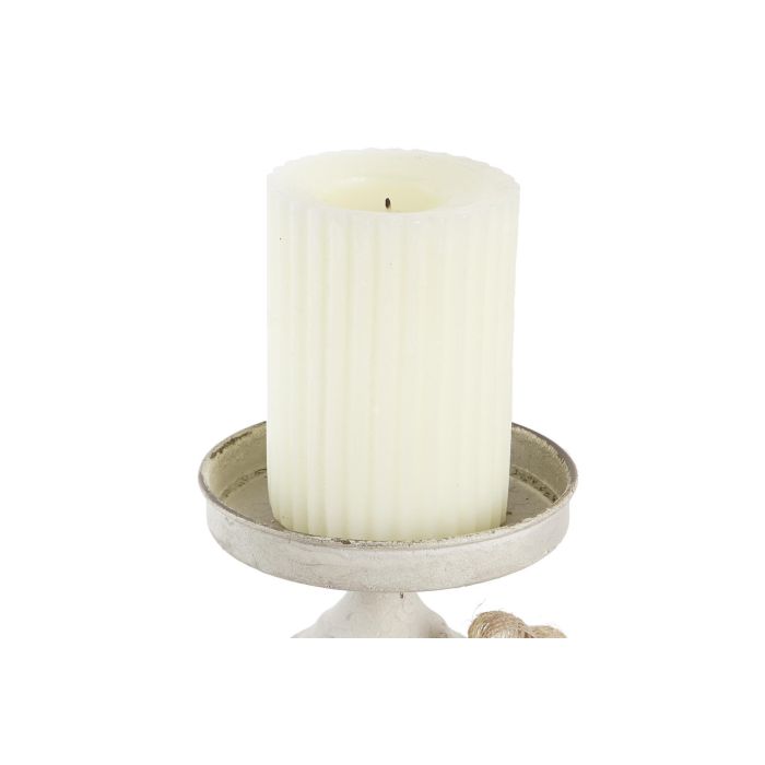 DKD Home Decor Portavela Neoclásico de Metal Blanco 13x13x17.5 cm | Adorno Decorativo de Estilo Clásico para Velas 2