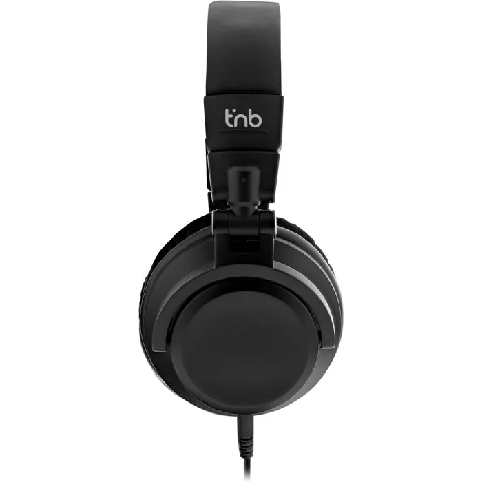 TNB Auriculares de Monitorización para Estudio, TNB1736382807993, Cable con Conectores 3.5 mm y 6.35 mm, Diadema Ajustable y Plegable, Negro