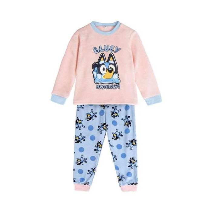 Cerdá Pijama Largo Velour Bluey 5 años - Pijama de invierno para niños azul claro