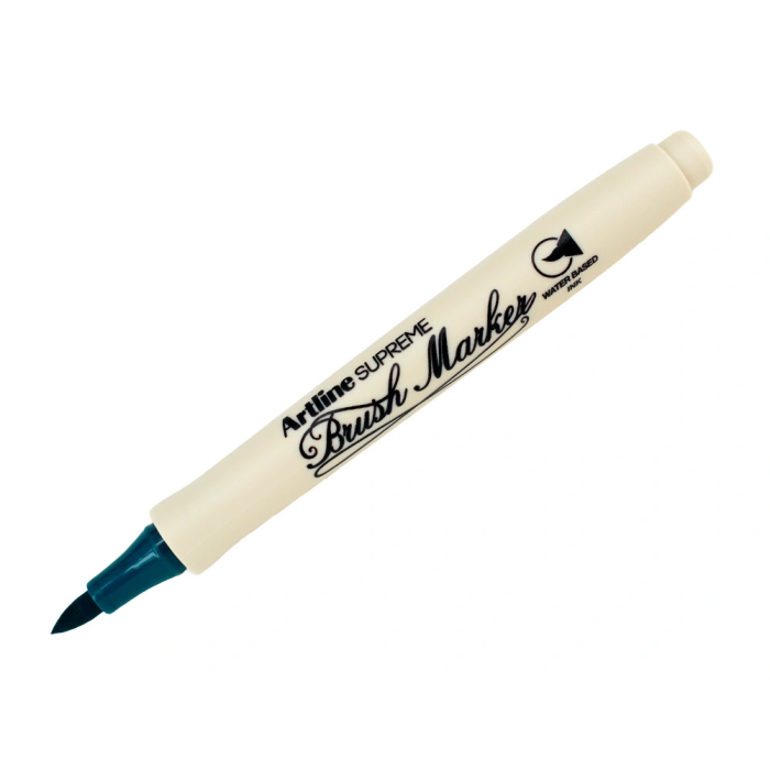 Artline Rotulador Supreme Brush EPFS, Punta Pincel Base Agua, Trazo Fino Medio, Tinta Pigmento, Verde Oscuro 2